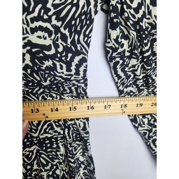 BA&SH Lia printed pleated crepe mini dress sz 8 3/4 sleeve beachy festival boho - Picture 11 of 12